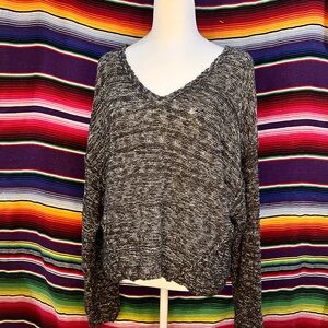 Cozy Knitted Black and White Women's Sweater